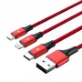 UNITEK C4049RD USB-kaapeli 1,2 m USB A USB C/Micro-USB B/Lightning punainen