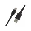 Kaapeli punottu USB-C USB-A 2 m musta