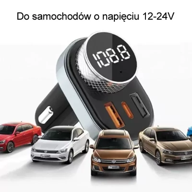 Kaiutinpuhelin Awei C-843 Bluetooth 5.0 FM-lähettimellä, USB- ja USB-C-liitännöillä