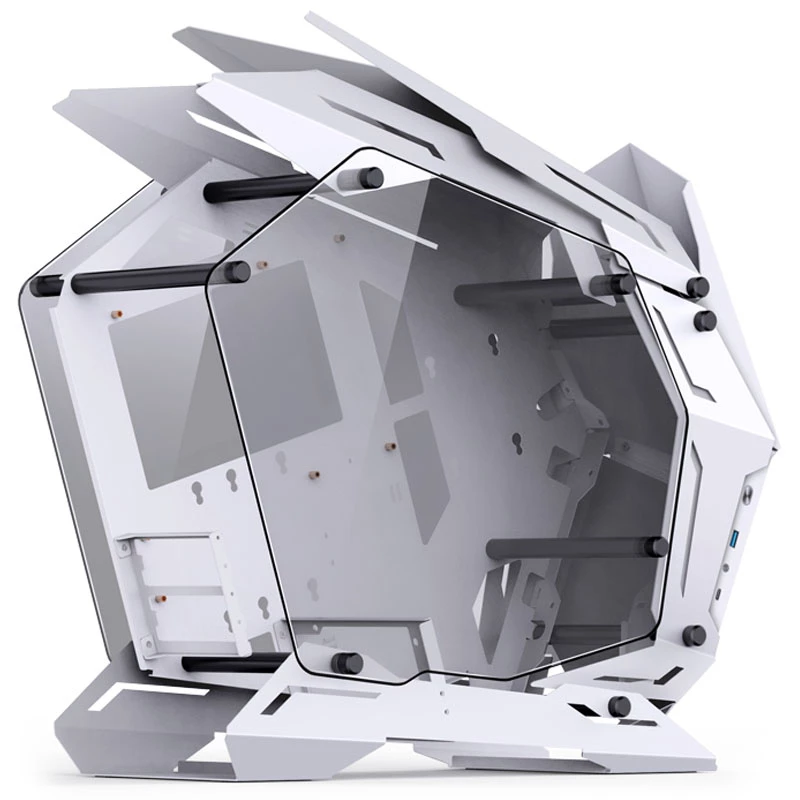 Mini Micro-ATX-tornikotelo Jonsbo MOD3 Tempered Glass White PC-kotelo, Mini-ITX/Micro-ATX-tuki