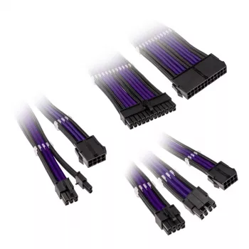 Kolink Core Adept Braided -kaapelinjatkossarja - Jet musta/Titan violetti