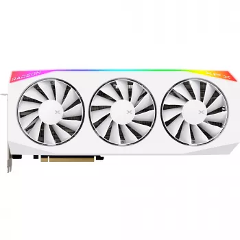 Näytönohjain XFX Radeon RX 9070 XT — 16 GB GDDR6, 256-bit, PCIe x16, 3 tuuletinta, valkoinen, 360 mm