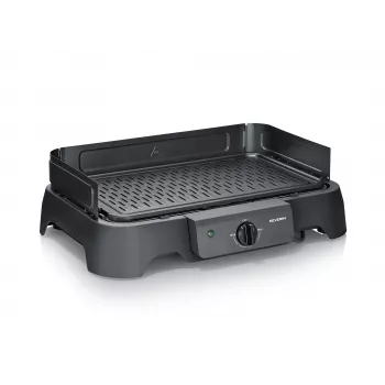 Severin PG 8595 pöytäsähkögrilli — 2000 W, suorakaiteen muotoinen grillipinta, musta