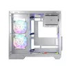 PC-kotelo MODECOM Volcano Panorama Midi Tower valkoinen — micro ATX, karkaistu lasi, ARGB, USB-C, tukee GPU 400 mm