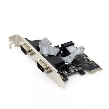 Sisäinen sarjaporttikortti GEMBIRD SPC-22 PCIe RS-232 Low-Profile, WCH382, 16000 Kbit/s, 67×120×20 mm, musta