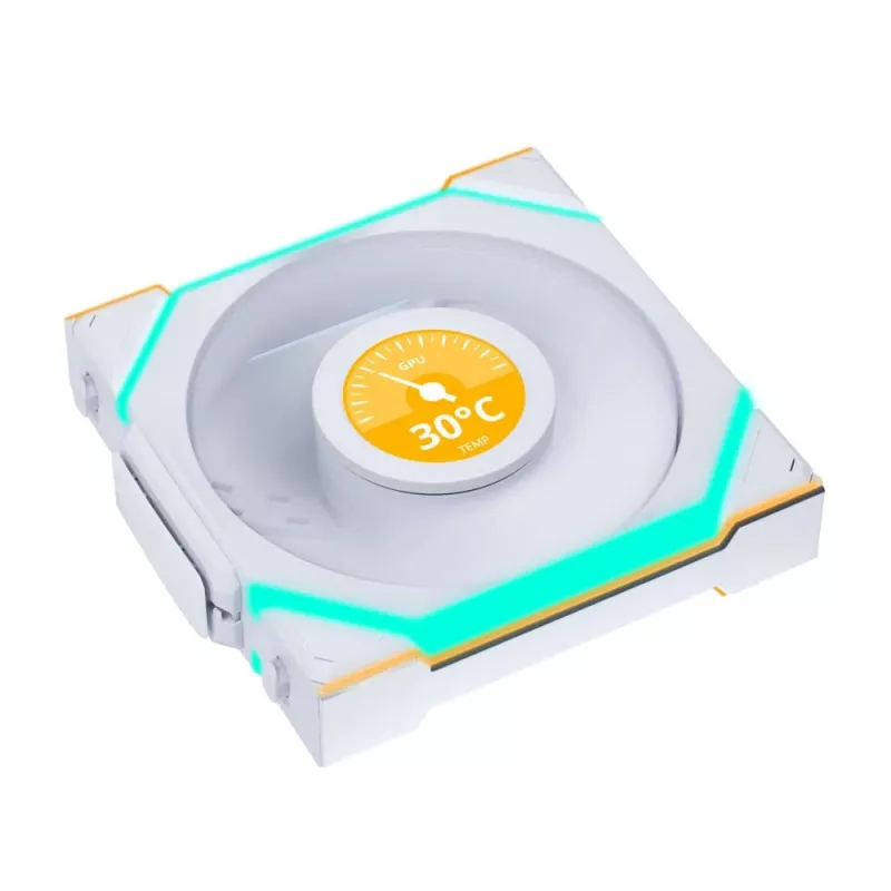 Lian Li UNI FAN SL Wireless LCD ARGB 120 mm valkoinen 3 kpl:n pakkaus