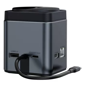 Telakointiasema BlitzWolf BW-TH17 9-in-1 15W laturilla — USB-C, HDMI, PD-liitännät