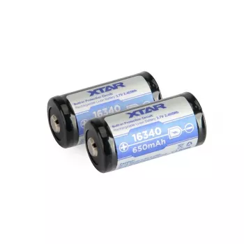 XTAR 16340 (R-CR123) Li-Ion-akku 3,7 V 650 mAh, suojattu