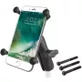 RAM Mounts X-Grip Large -puhelinteline moottoripyörän ohjaustankopuristin musta