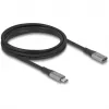 Delock 81202 USB 40 Gbps USB-C -jatkokaapeli, uros – naaras, PD 240 W, 2 m, harmaa