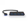 USB-keskitin Port Designs 900121 USB 3.2 Gen 1 Type-A 5000 Mbit/s musta