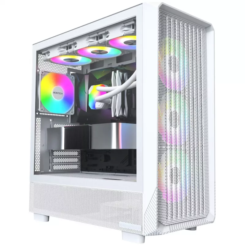 PC-kotelo Montech X5 Midi Tower valkoinen ATX 3x 140 mm tuuletin