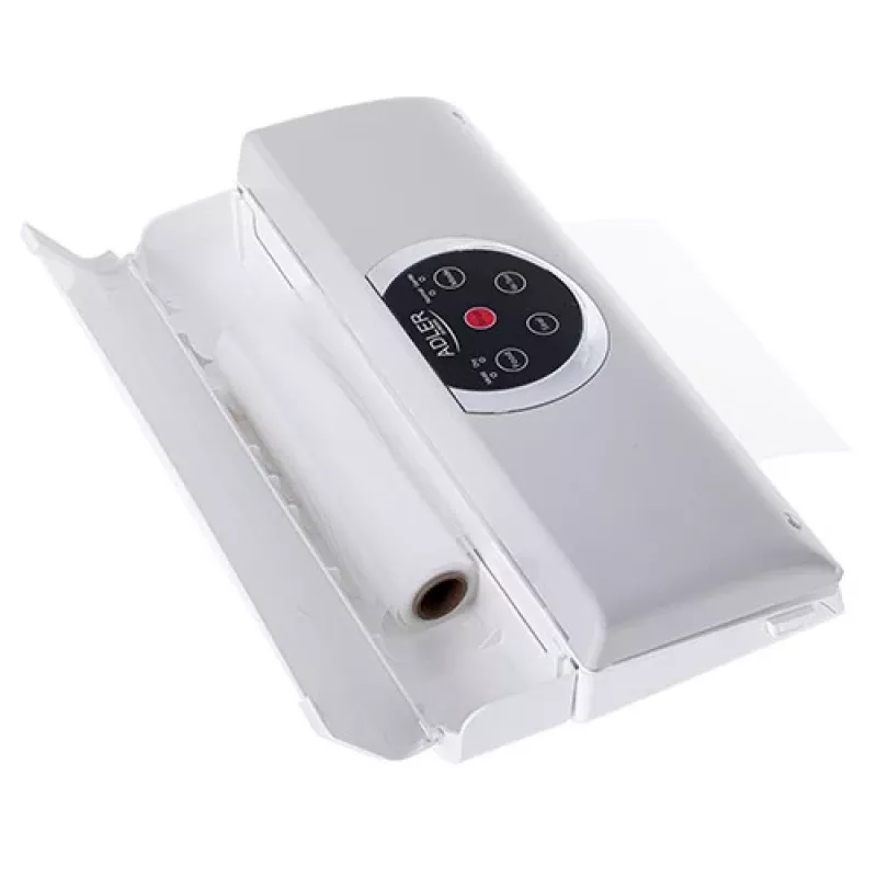 Tyhjiöpakkaaja Adler AD 4503, 130 W, tyhjiö -750…-800 mbar, pistoke Type-C, harmaa/valkoinen