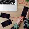 UNITEK C4049RD USB-kaapeli 1,2 m USB A USB C/Micro-USB B/Lightning punainen