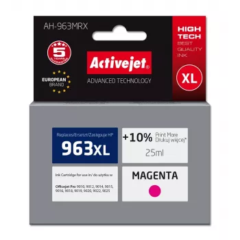 Activejet AH-963MRX muste (korvaa HP 963XL 3JA28AE; Premium; 1760 sivua; 25 ml, magenta)