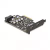 PCI Express x4 -kortti DELOCK 90345 2 ulkoisella USB Type-C liitännällä