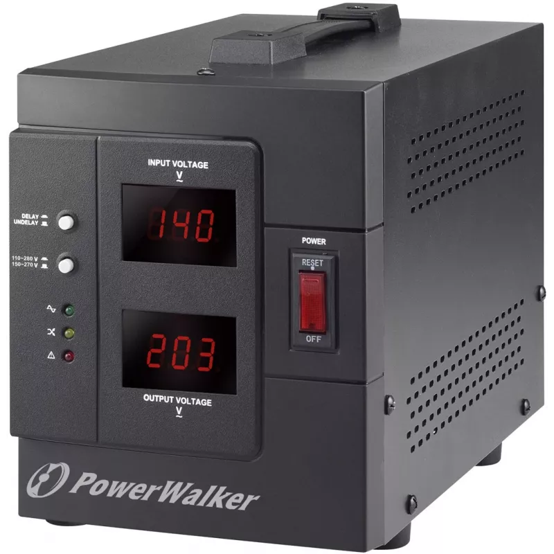 PowerWalker AVR 2000 SIV FR jännitteensäädin 2 AC-lähtöä 110 - 280 V musta