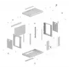 Rack-asennuskaappi LANBERG WF03-5306-10S 19 tuumaa 6U harmaa lasiovella