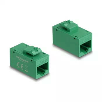 Delock 90640 Keystone-moduuli RJ45-naaras RJ45-naaras, Cat.6A UTP, vihreä