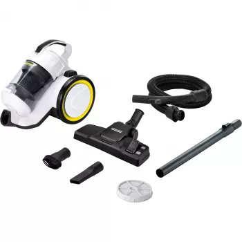 Sylinteripölynimuri Karcher VC 3 — kuivaimuri kotiin, 700 W, 0,9 l pussiton, HEPA 13, teleskooppiputki, 1,5 m letku
