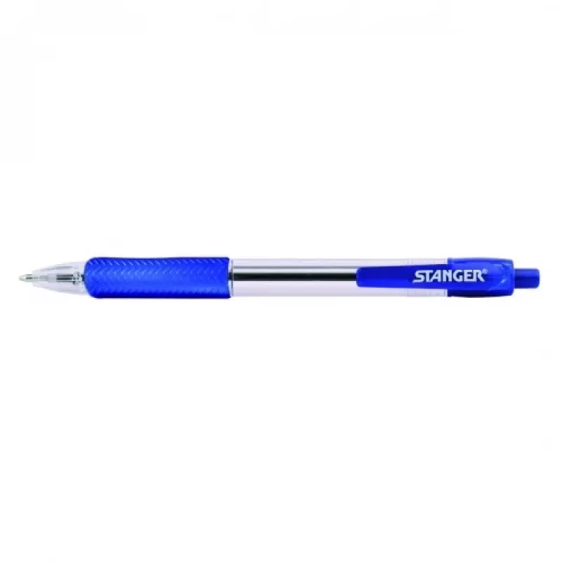 STANGER kuulakärkikynä 1.0 Softgrip sisäänvedettävä, sininen, 1 kpl 18000300038