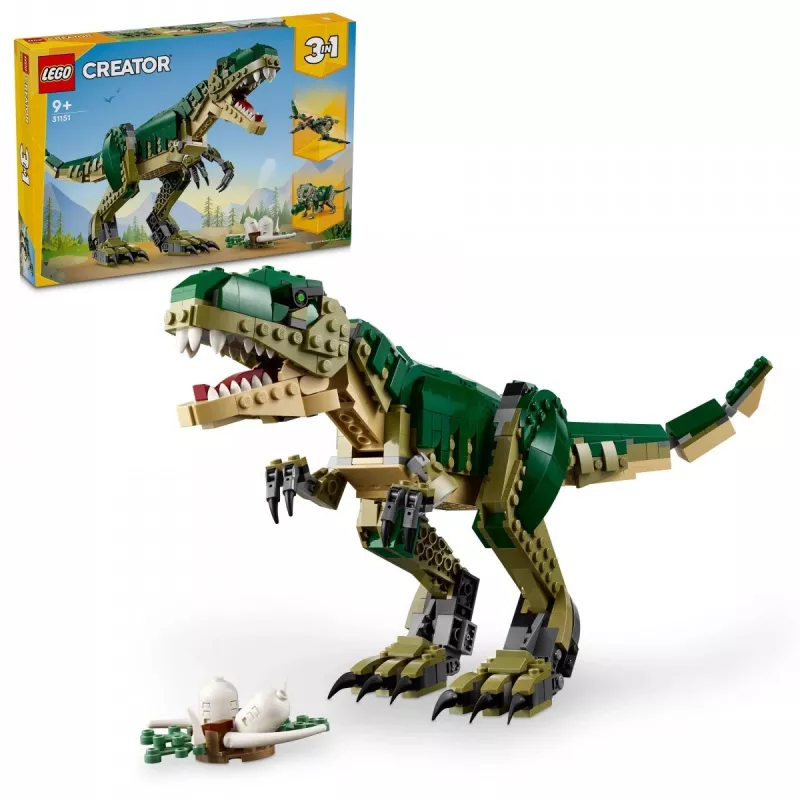 Rakennuslelu LEGO Creator 3-in-1 T.Rex rakennussarja, 626 osaa, 150 mm korkeus, ikä 9+