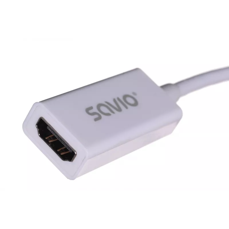 Videoadapterikaapeli SAVIO Mini DisplayPort (uros) - HDMI Type-A (naaras) 0,2 m, valkoinen