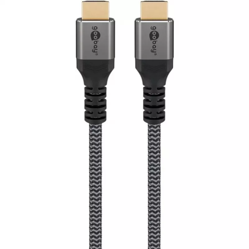 Plus High-Speed-HDMI-kaapeli Ethernetillä, 4K @ 60Hz harmaa, 0,5 metriä