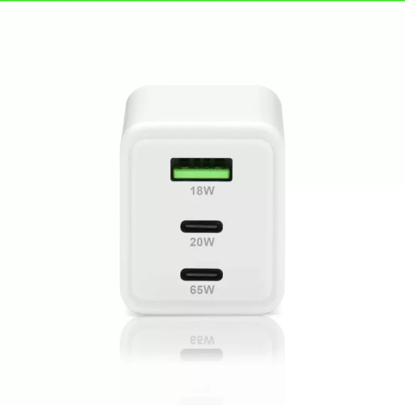 everActive SQ-655Q 65W -pikalaturi, 1×USB-A + 2×USB-C