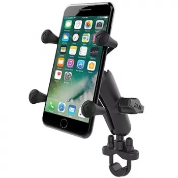 RAM Mounts X-Grip -puhelinteline ohjaustangon U-pulttipohjalla