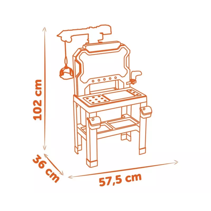 Lasten työpajalelu SMOBY Bricolo Builder 7600360741 – rakennustyökalusetti roolileikkeihin
