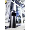 Pyöreä metalliroskakori musta tukeva 3332