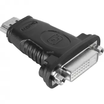 Wentronic Goobay HDMI™ / DVI-D adapteri, HDMI standardipistoke (Type-A), musta – 19-pol. HDMI™-pistoke>DVI-D (24+1) liitäntä (68098)