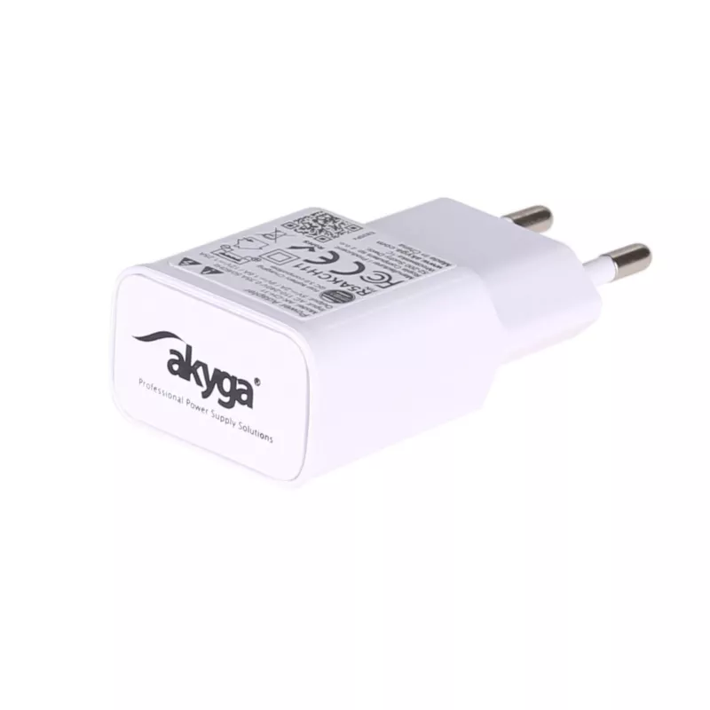 Akyga AK-CH-11 USB-A-verkkolaturi 15 W, Quick Charge 3.0, valkoinen