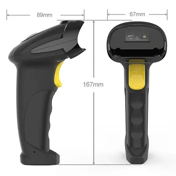 Langaton viivakoodinlukija QOLTEC 50856 – 1D- & 2D-langaton käsikäyttöinen, USB-liitäntä, ABS-kotelo, 170×62×100 mm, 203 g