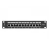 Patch-paneeli LANBERG PPF6-9012-B — 12-porttinen RJ45, metalli, musta, 1U (215×44,5×130 mm)