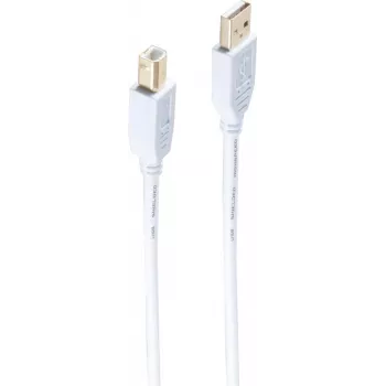 ShiverPeaks BS77021-W USB 2.0 -kaapeli — USB A - USB B, 1 m, valkoinen, kullatut kontaktit