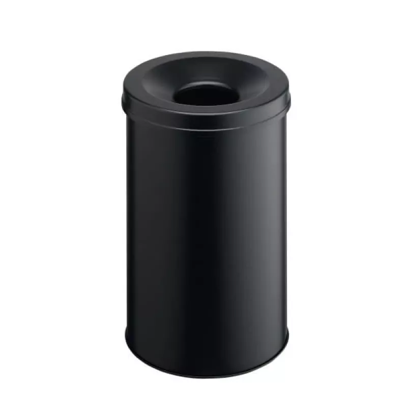 Jäteastia pyöreä teräs musta Durable 330601