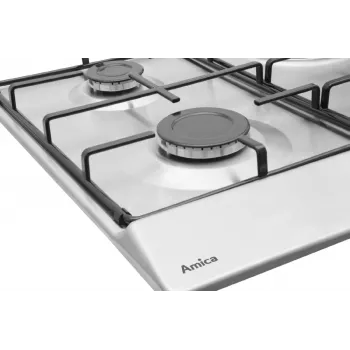 Kalusteisiin asennettava liesi Amica PGA6100BpR, 4 kaasupoltinta, mekaaninen ohjaus, ruostumaton teräs