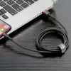 USB-A - Lightning -kaapeli Baseus Cafule 2.4A QC 3.0, 1 m — musta/punainen