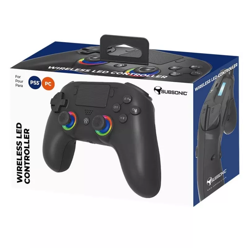 Subsonic PS5 Wireless LED -ohjain musta D-pad Home Options Share