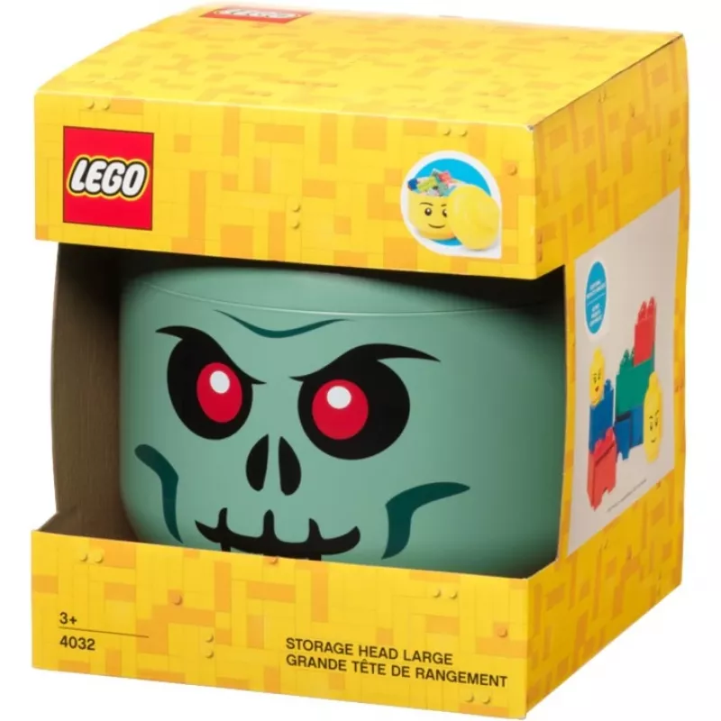 LEGO Storage Head Skeleton, säilytyslaatikko musta/punainen, suuri