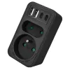 Virranjakaja MACLEAN MCE249 F/B – 2 AC-pistorasiaa (16A + 6A) ja 2×USB-A ja 2×USB-C PD 20W, EU-pistoke, musta