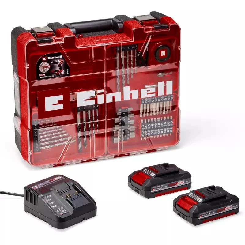Einhell TE-CD 18/2 18750 RPM avaimeton 1,45 kg musta, punainen