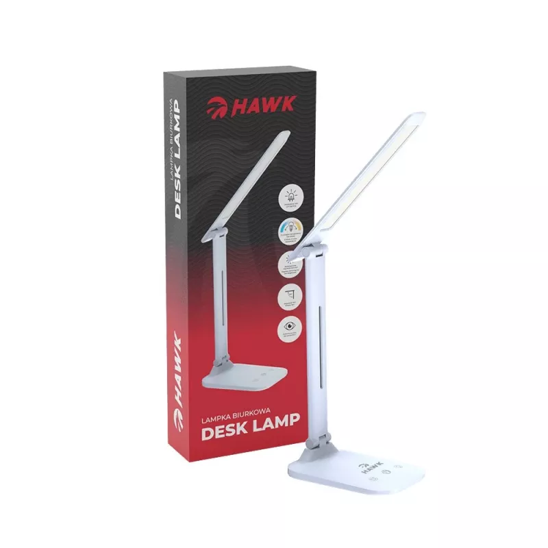 Pöytävalaisin Hawk HW-LAMP01 valkoinen LED säädettävä kirkkaus, säädettävä varsi