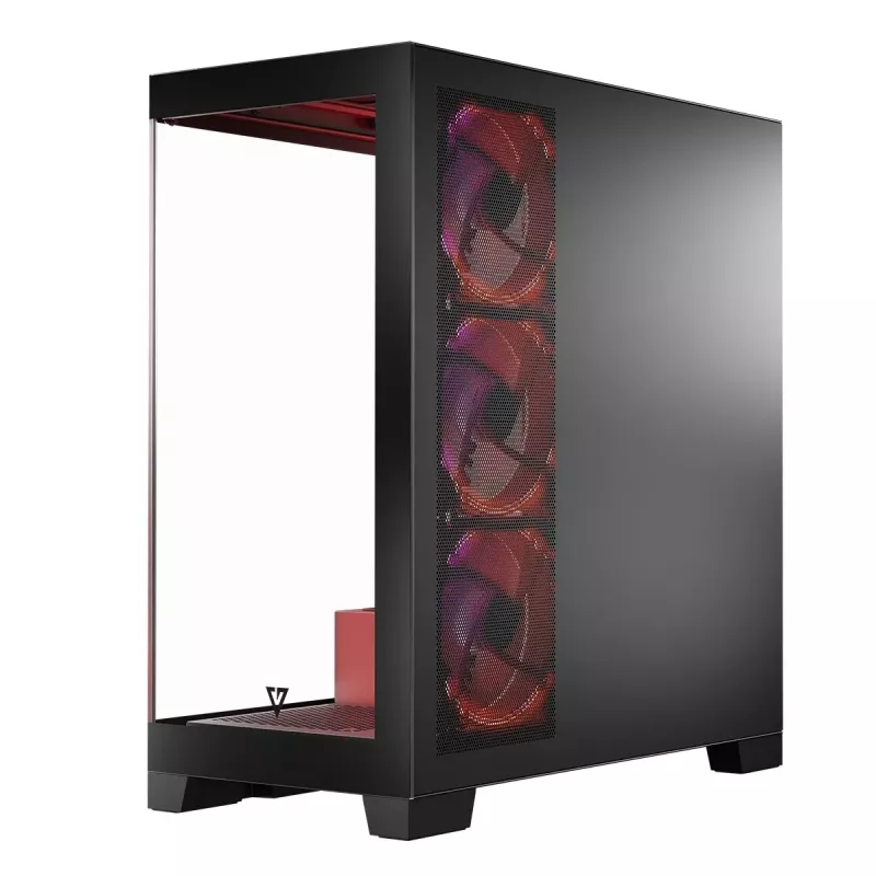PC-kotelo MODECOM Volcano SPACE APEX ARGB Midi Tower, karkaistu lasi, USB-C, tukee ATX/microATX/Mini-ITX, GPU jopa 430 mm, CPU-jäähdytin jopa 180 mm