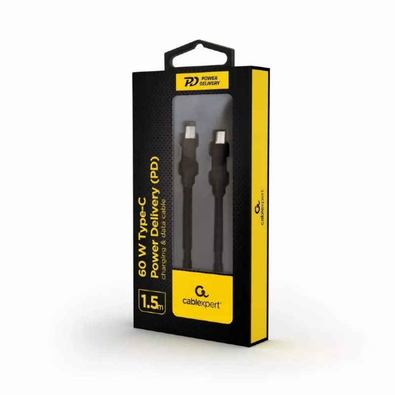 USB-C – USB-C-kaapeli Power Delivery 60W lataus ja tiedonsiirto 1,5 m