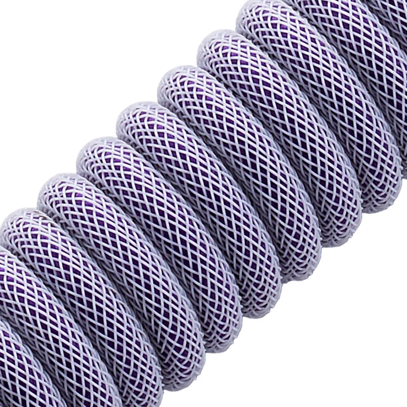 CableMod Classic Coiled CM-CKCA-CW-PW150PW-R spiraalimallinen näppäimistökaapeli, USB-C – USB-A, 150 cm, Rum Raisin