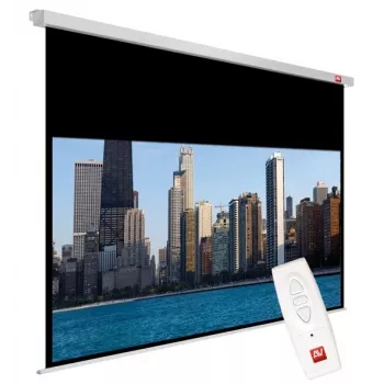 Projektioverho AVTEK Video Electric 240 4:3 — näkyvä 235×176,2 cm, kokonaiskoko 240×200 cm, sähköinen kaukosäätimellä, katto-/seinäasennus