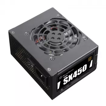 SilverStone SST-SX450-B -virtalähde (sisäinen) - ATX12V 2.4/ SFX12V - 80 PLUS Bronze - AC 90-265 V - 450 wattia - aktiivinen PFC - musta